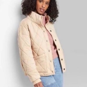 TARGET Wild Fable Quilted Cream Puffer Jacket